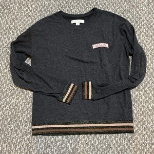 Spiritual Gangster Dark Gray Sweater with Striped Details